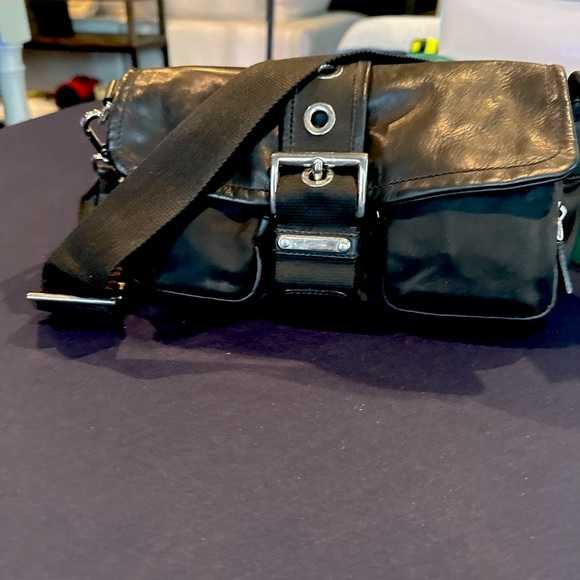 Prada Black Nylon Convertible Shoulder Bag / Clutch with Dual Front Pockets - Picture 1 of 10